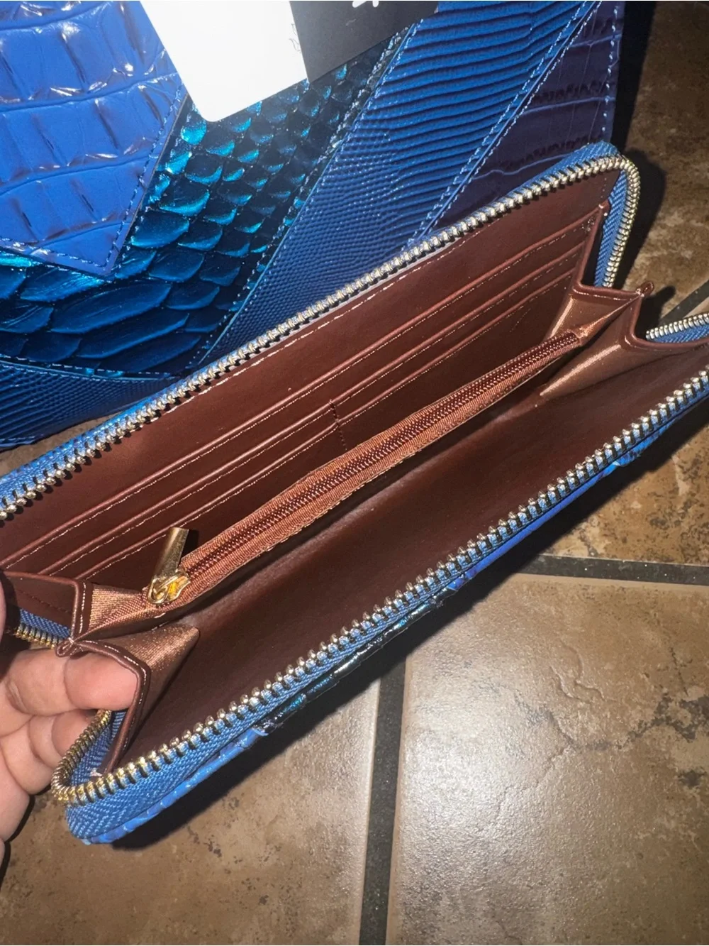 Structured Royal Blue Women's Satchel and Matching Wallet Set